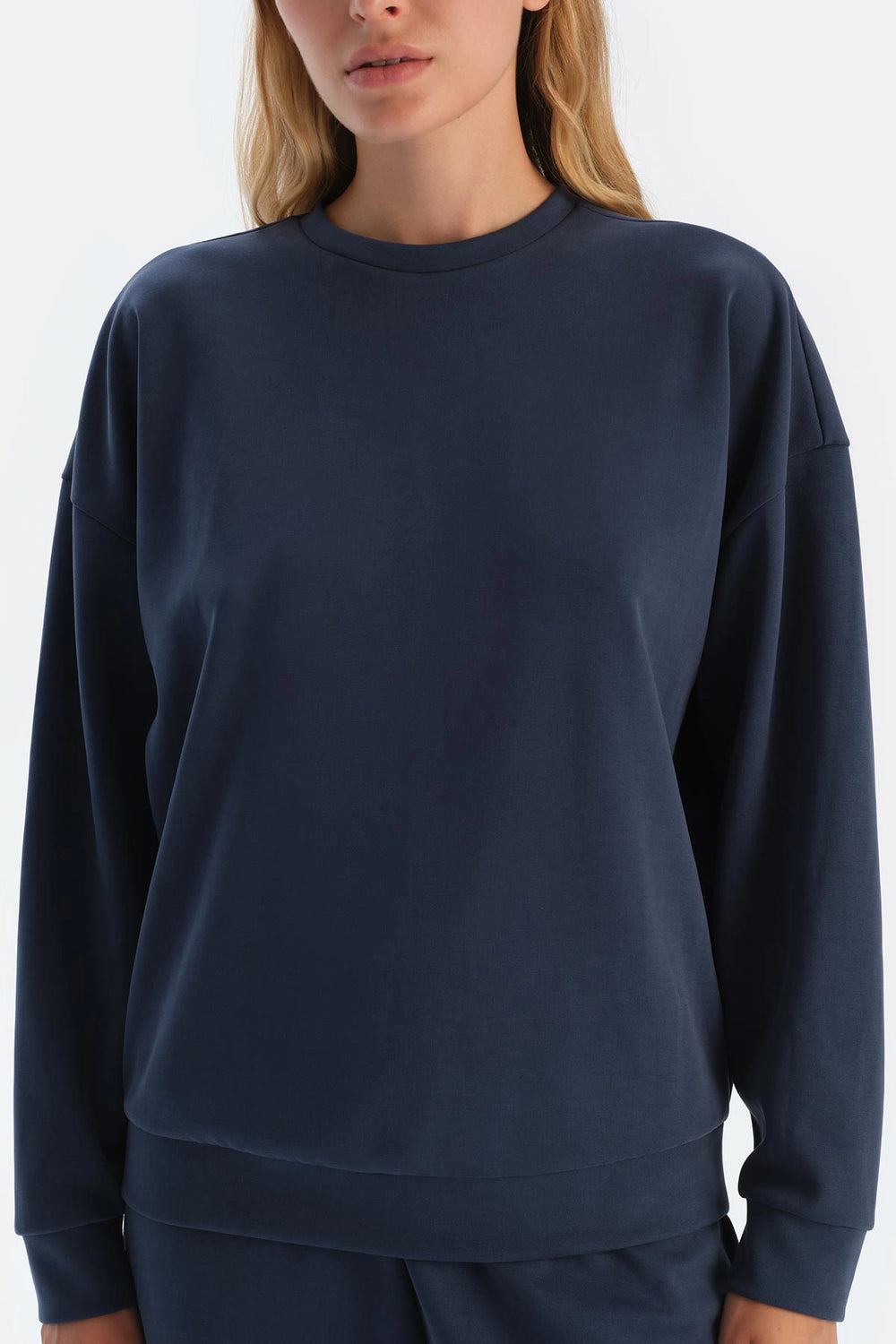 Lacivert Basıc Modal Sweatshırt