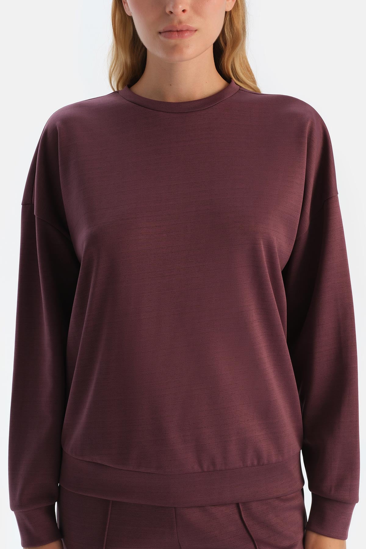 Mürdüm Basıc Modal Sweatshırt