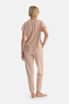 Pudra Düşük Kollu Penye Modal Pijama Takımı
