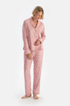 Açık Pembe Zebra Desenli Termal Pijama Takımı