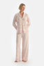 Açık Pembe Çiçek Desenli Penye Modal Pijama Takımı