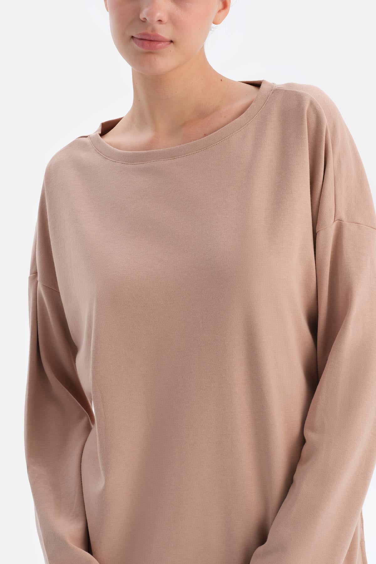 Sütlü Kahve Bisiklet Yaka Düşük Omuz Cellıant Pijama Takımı