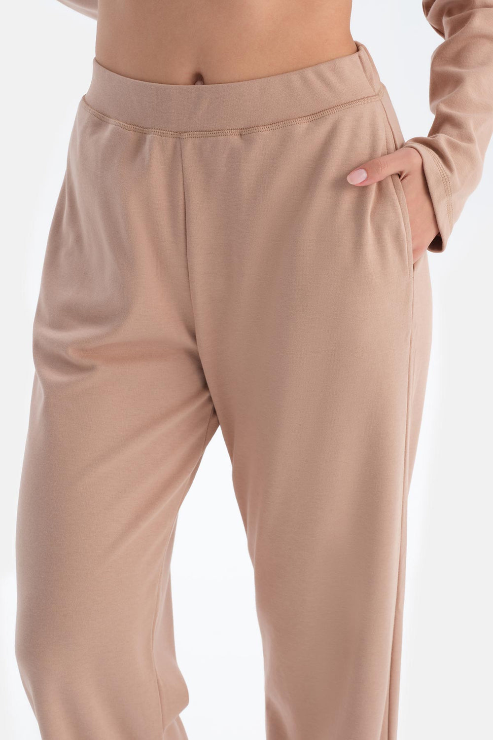 Sütlü Kahve Bisiklet Yaka Düşük Omuz Cellıant Pijama Takımı