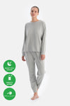 Gri Bisiklet Yaka Jogger Paça Cellıant Pijama Takımı