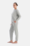 Gri Bisiklet Yaka Jogger Paça Cellıant Pijama Takımı