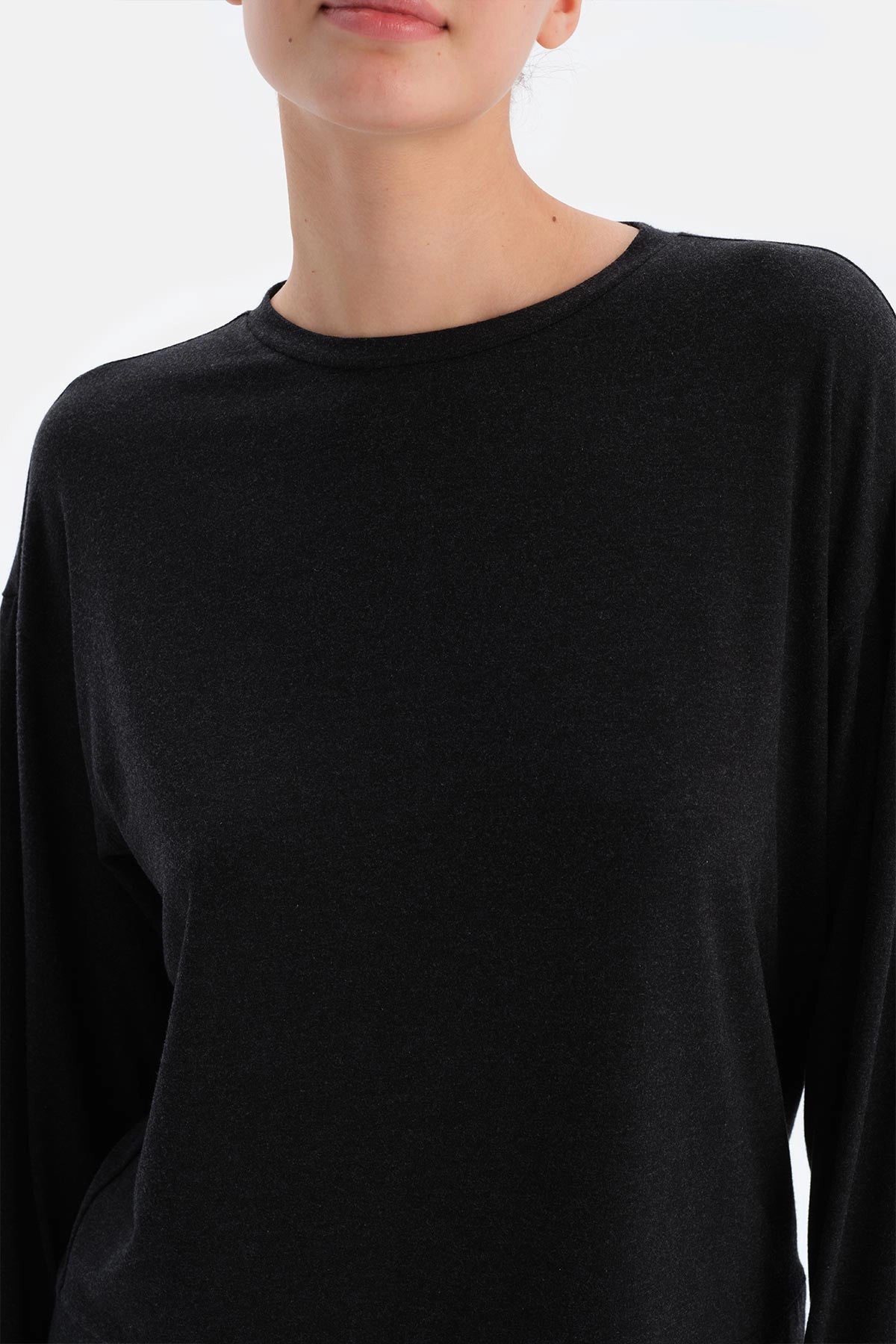 Antrasıt Uzun Kollu Soft Touch Pijama Takımı