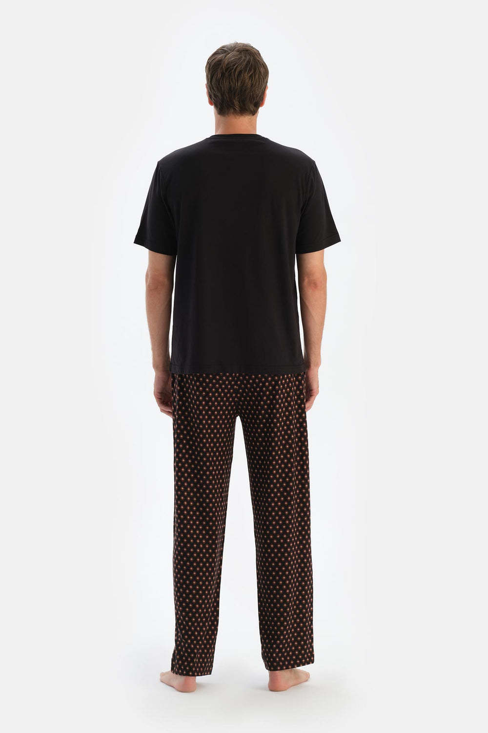 Lacivert Patlı Kısa Kollu Tişört Pantolon Pijama Takımı