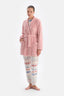 Soft Pembe Soft Örgü Görünümlü Puf Sabahlık