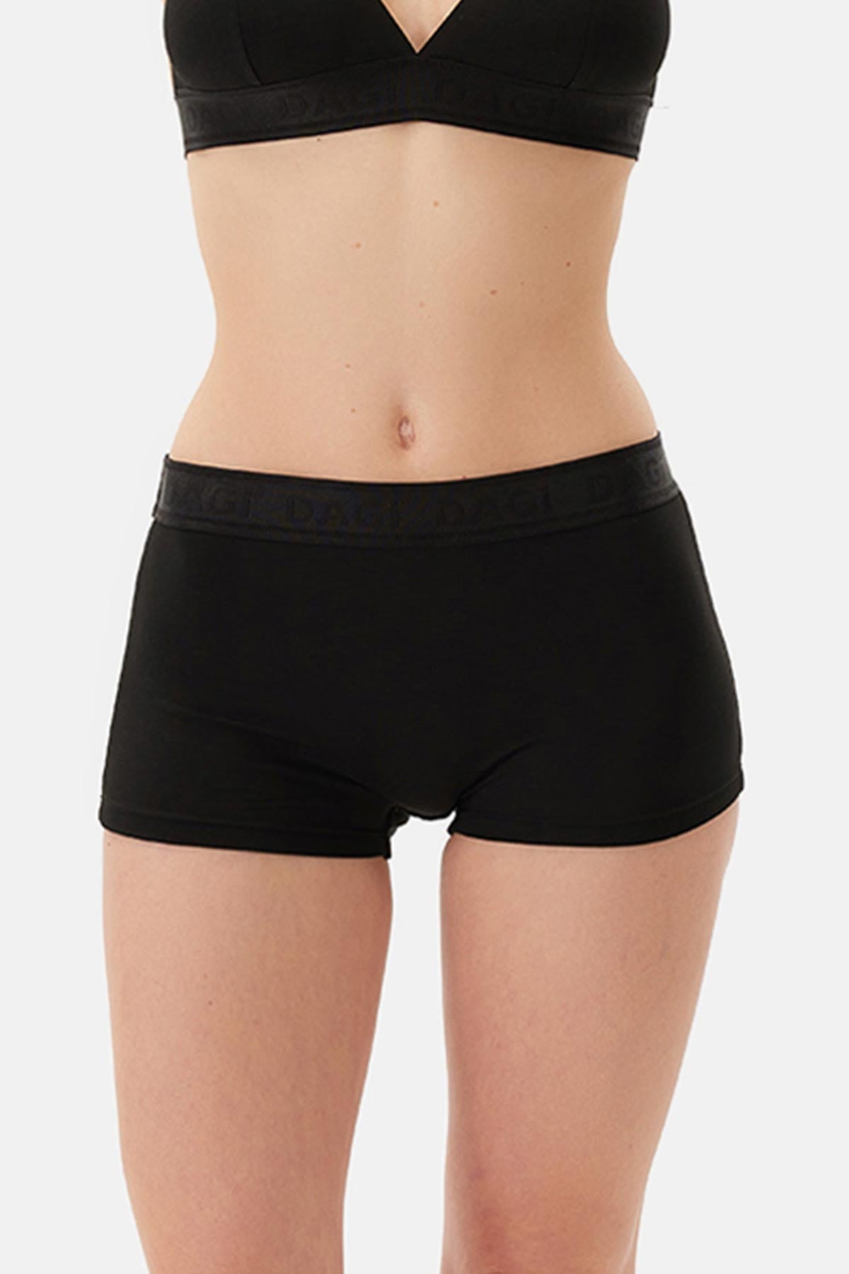 Siyah Kadın Basıc Modal Boxer