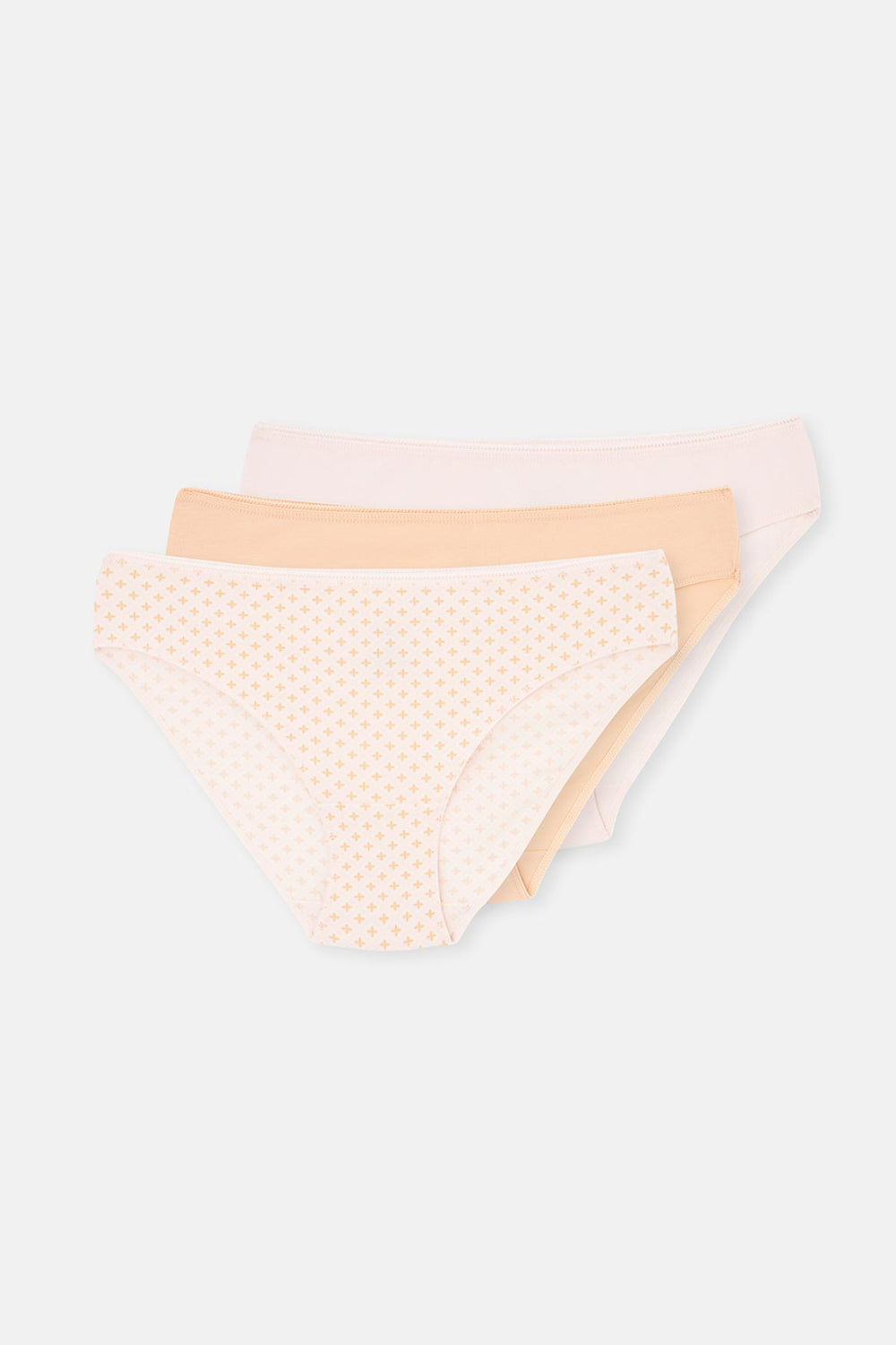 Açık Somon-Soft Pembe Soft Kadın 3'lü Desenli Brıef Külot