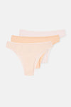 Açık Somon-Soft Pembe Soft Kadın 3'lü Desenli Brazilian Külot