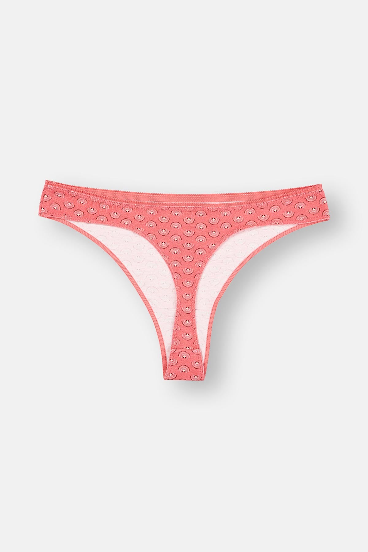 Mürdüm-Pembe-Turkuaz Kadın 3'Lü Desenli Thong Külot