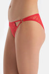 Kırmızı Ön Aksesuar Detaylı Dantelli Brıef Külot