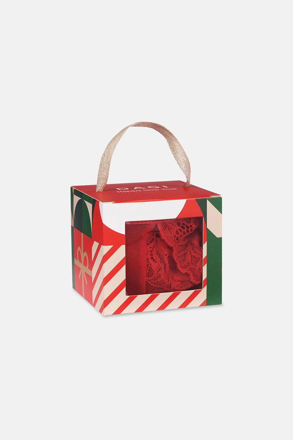 Kırmızı Pencere Detaylı Dantel Ve Tül Brıef Külot