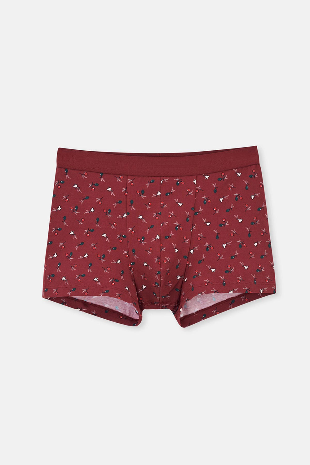 Bordo-Siyah 3'Lü Desenli Pamuk Boxer