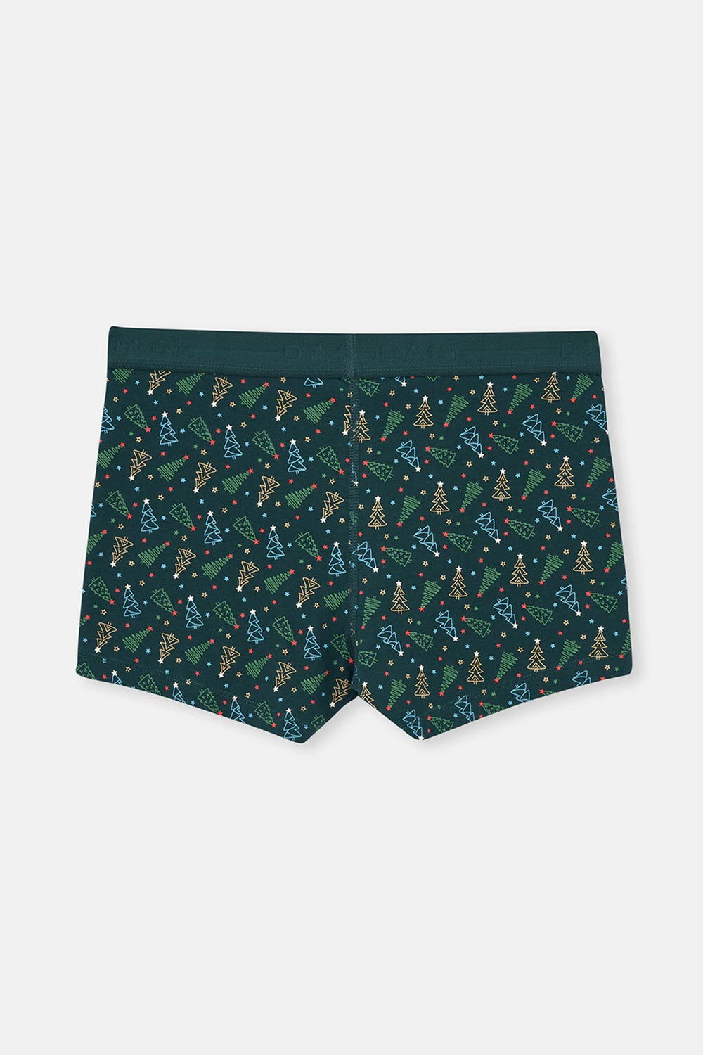Koyu Yeşil Desenli Pamuk Boxer