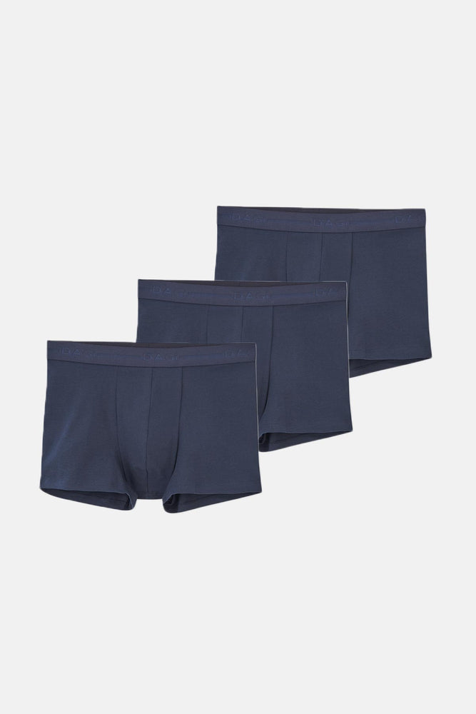 Lacivert 3'lü Düz Pamuk Boxer