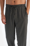 Mavi Çizgili Viskon Dokuma Pantolon
