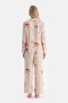 Krem Çiçekli Viskon Dokuma Pantolon Pijama Altı