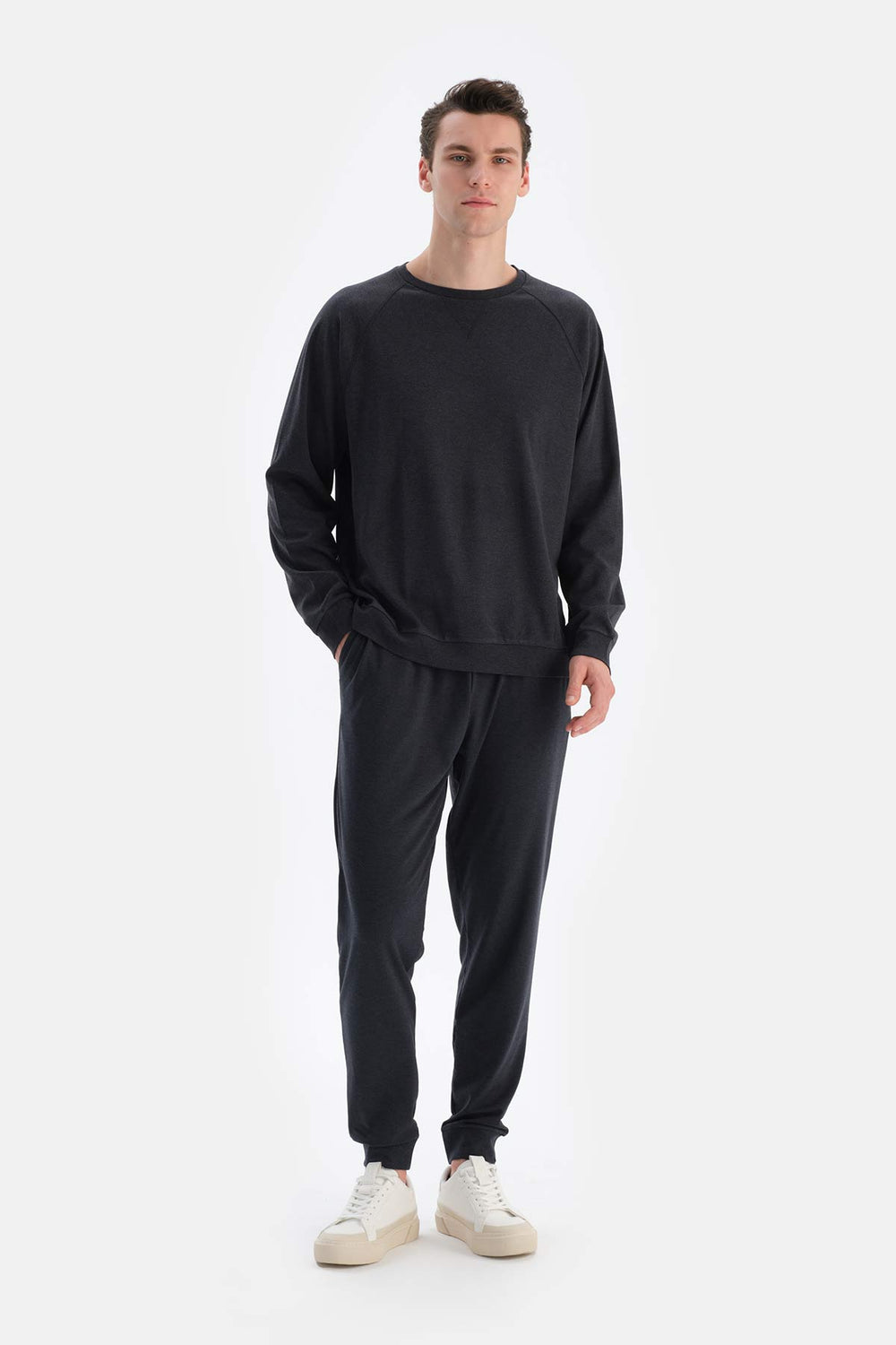 Füme Ribana Detaylı Bis Yaka Everfresh Sweatshırt
