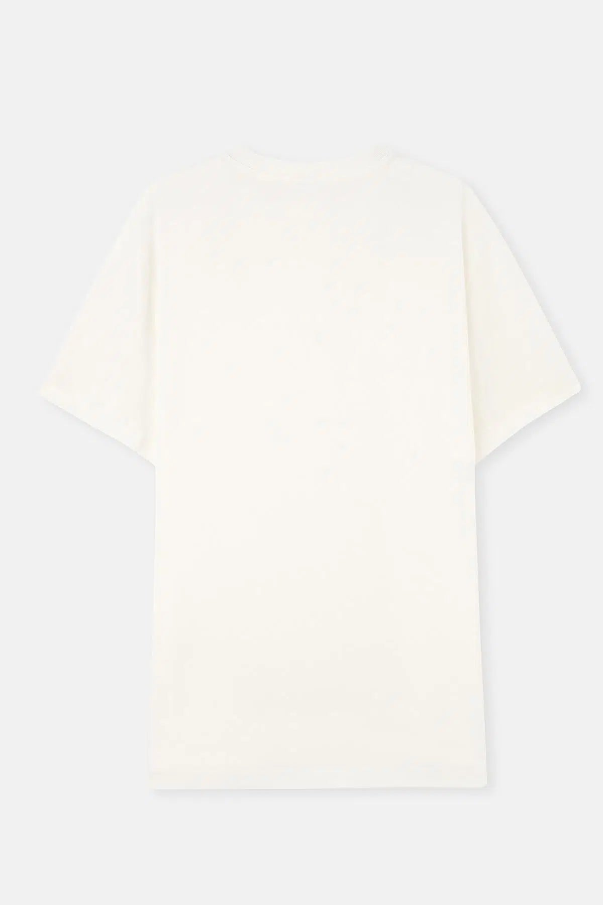 Beyaz Bisiklet Yaka Kısa Kollu Supima Tişört
