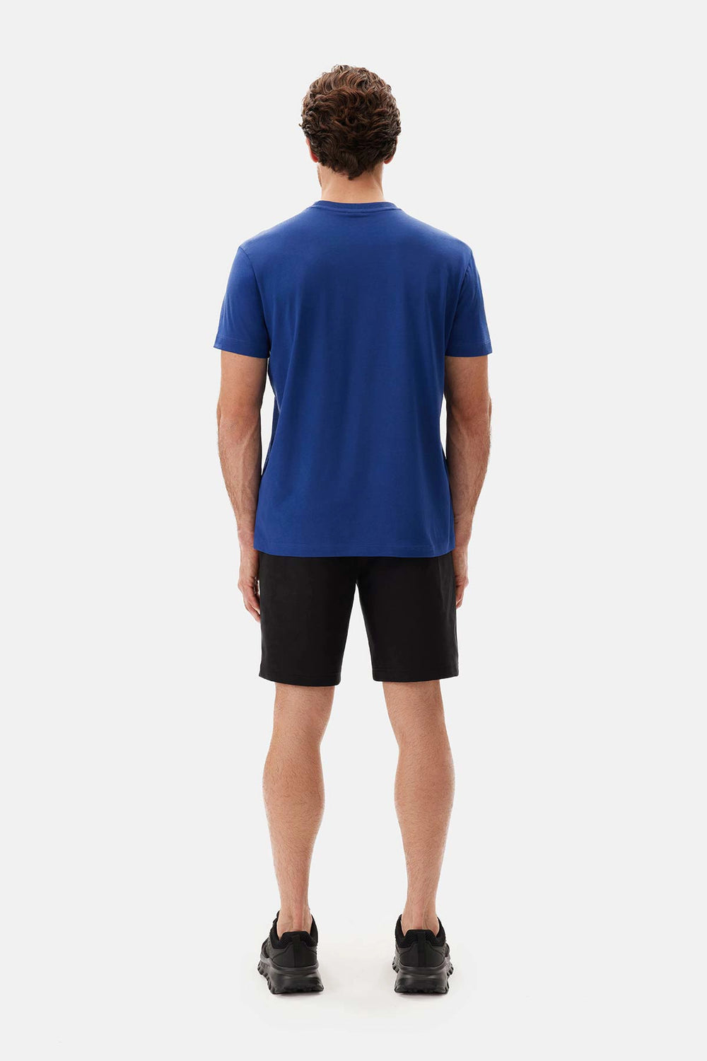 Lacivert Bisiklet Yaka Kısa Kollu Supima Tişört