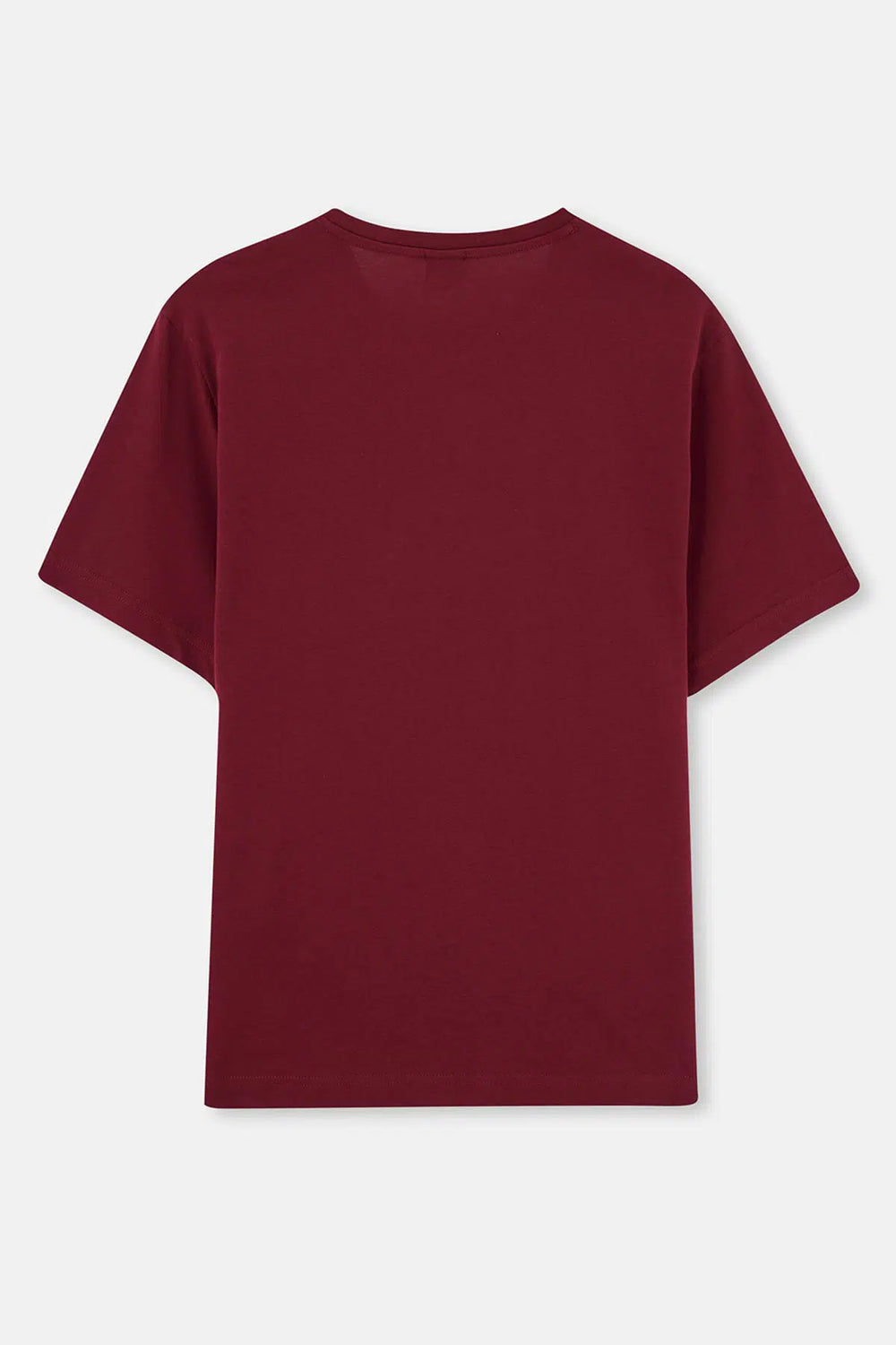 Bordo Bisiklet Yaka Kısa Kollu Süprem Tişört