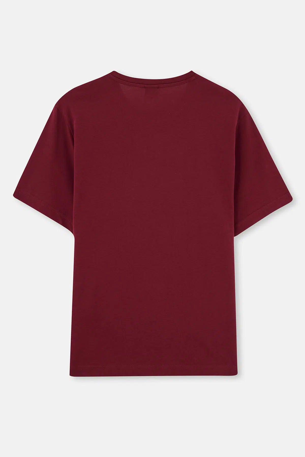 Bordo Bisiklet Yaka Kısa Kollu Süprem Tişört