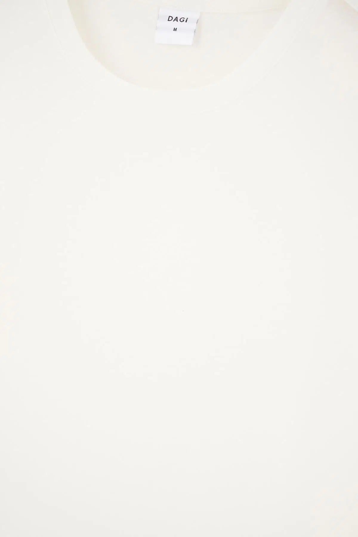 Ekru Bisiklet Yaka Kısa Kollu Süprem Tişört