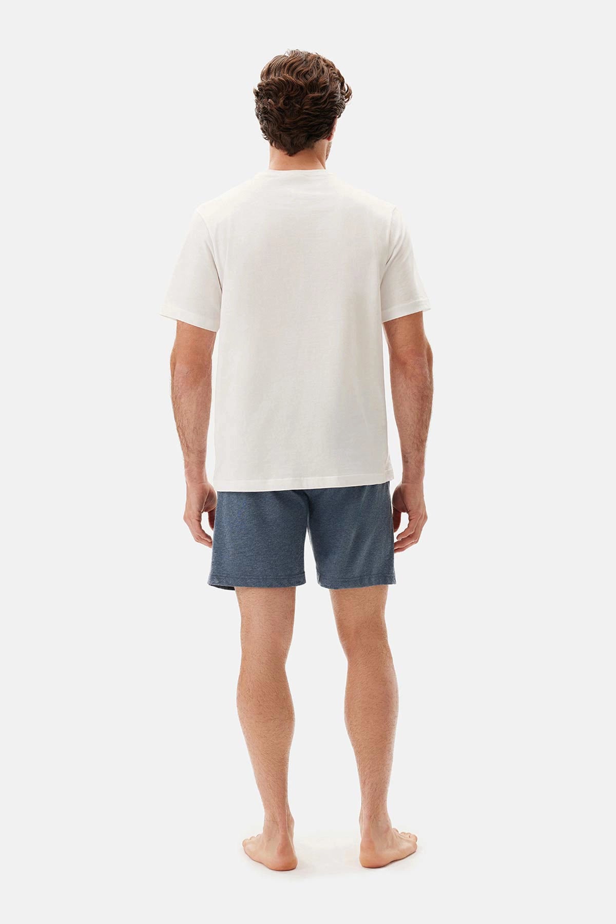 Lacivert Melanj Modal Örme Şort Pijama Altı