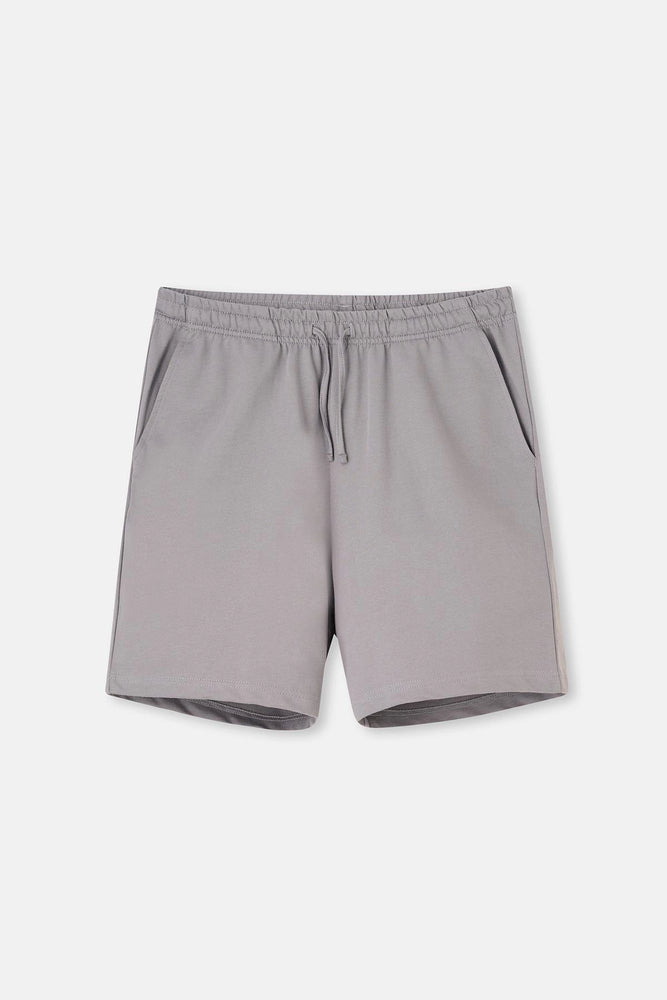 Gri Iki Iplik Cepli Şort Pijama Altı