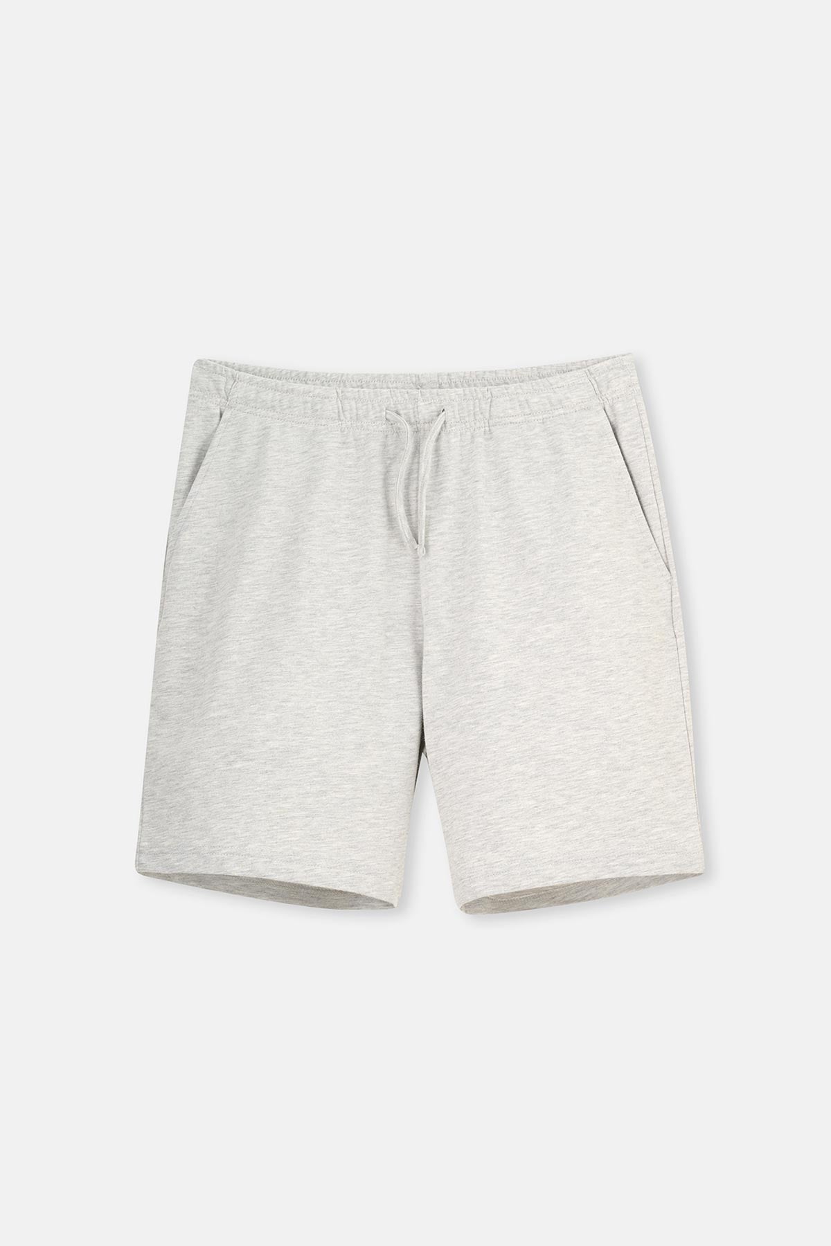 Kar Melanj Iki Iplik Cepli Şort Pijama Altı