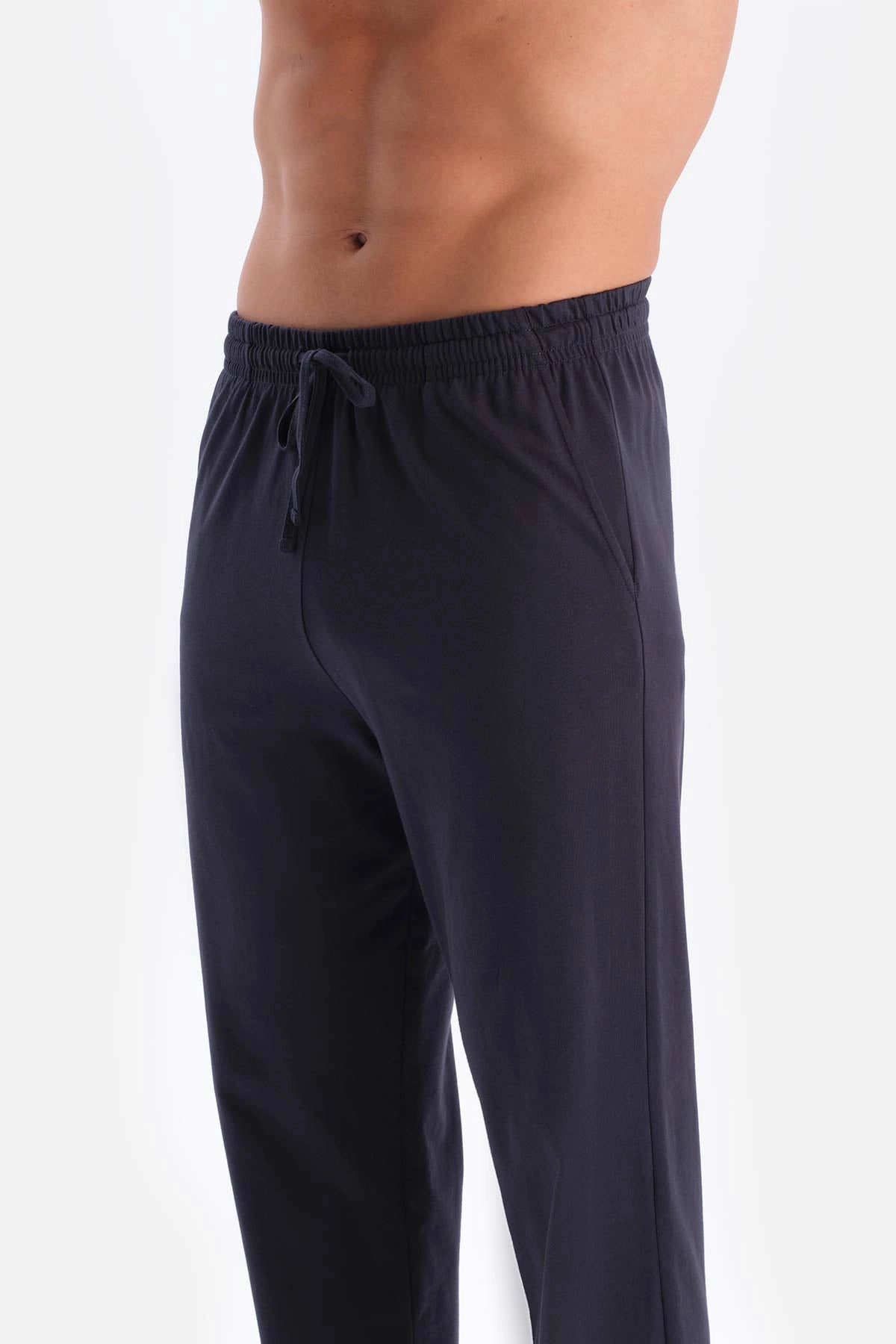 Lacivert Yarım Patlı Kısa Kollu Süprem Pijama Takımı