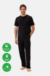 Siyah Yarım Patlı Kısa Kollu Celliant Pijama Takımı