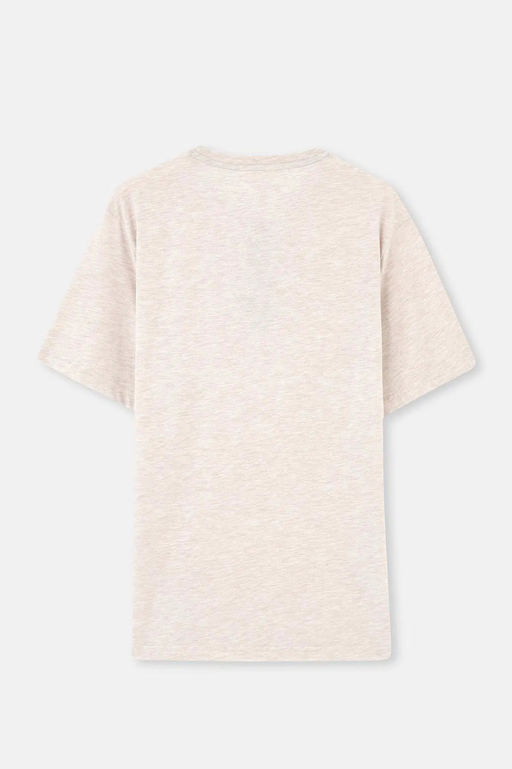 Bej Yarım Patlı Kısa Kollu Pamuklu Pijama Takımı