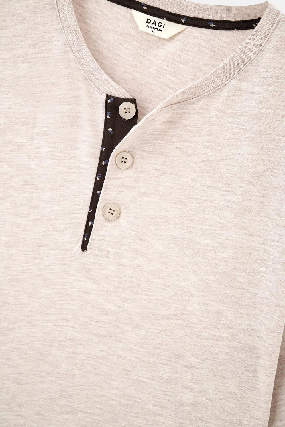Bej Yarım Patlı Kısa Kollu Pamuklu Pijama Takımı