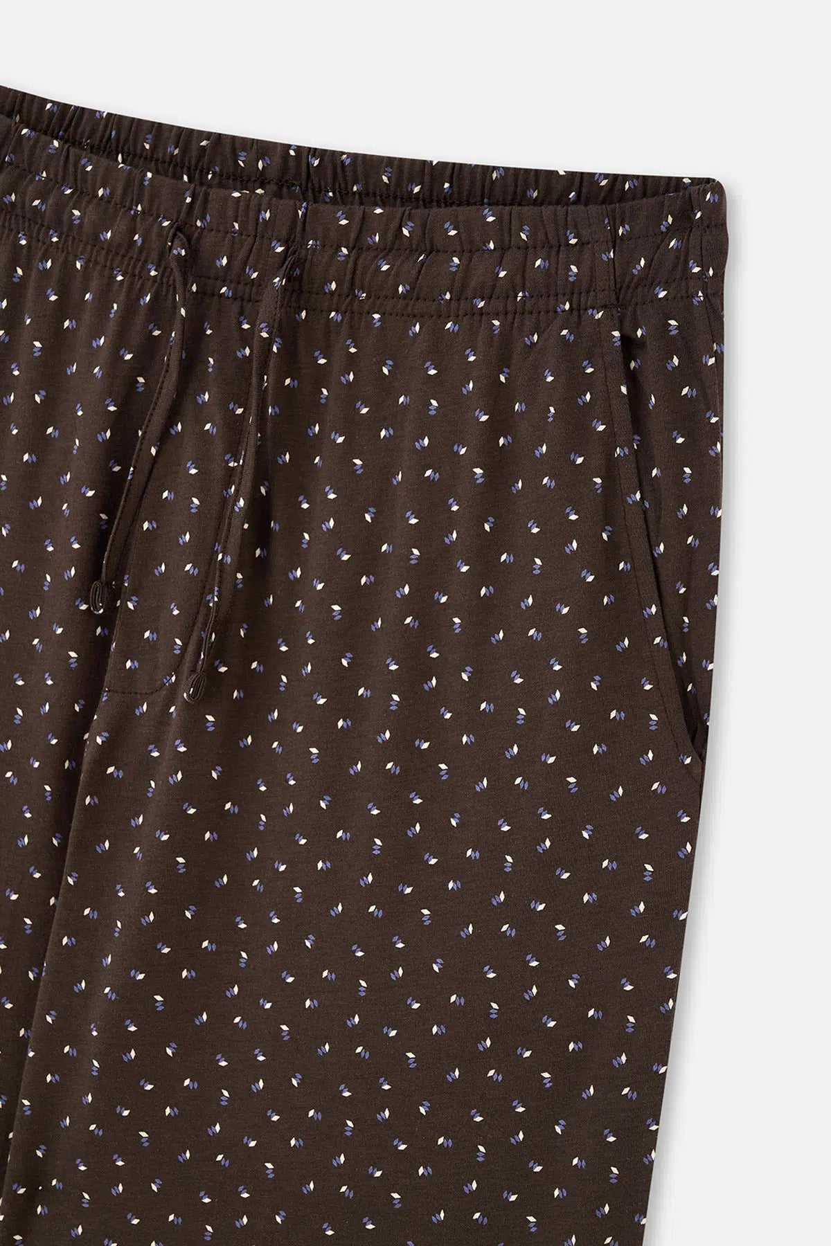 Bej Yarım Patlı Kısa Kollu Pamuklu Pijama Takımı