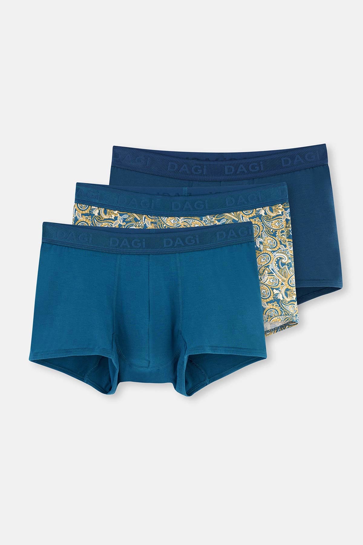 Yeşil Micro Modal Desenli 3'lü Boxer