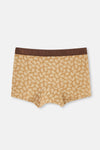 Kahverengi Micro Modal Desenli 3'lü Boxer