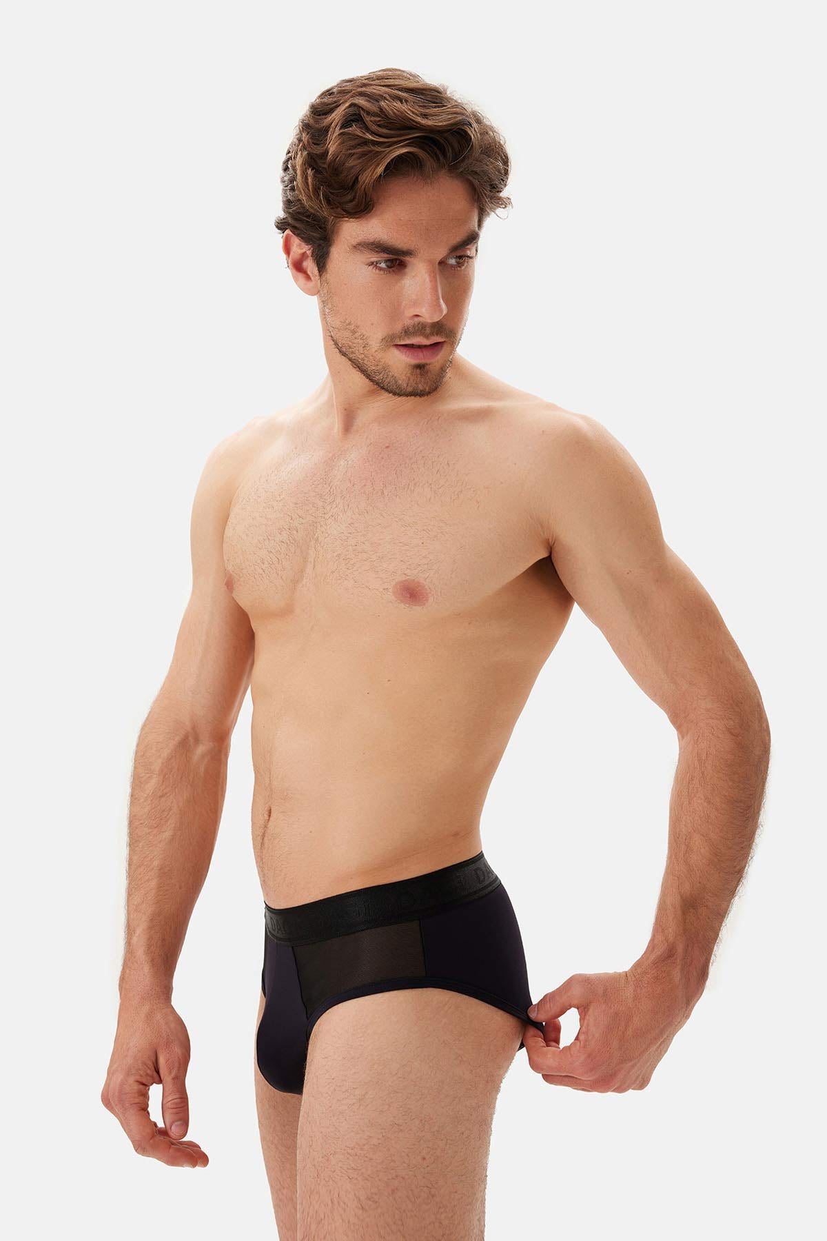 Siyah Yan Detaylı Slip