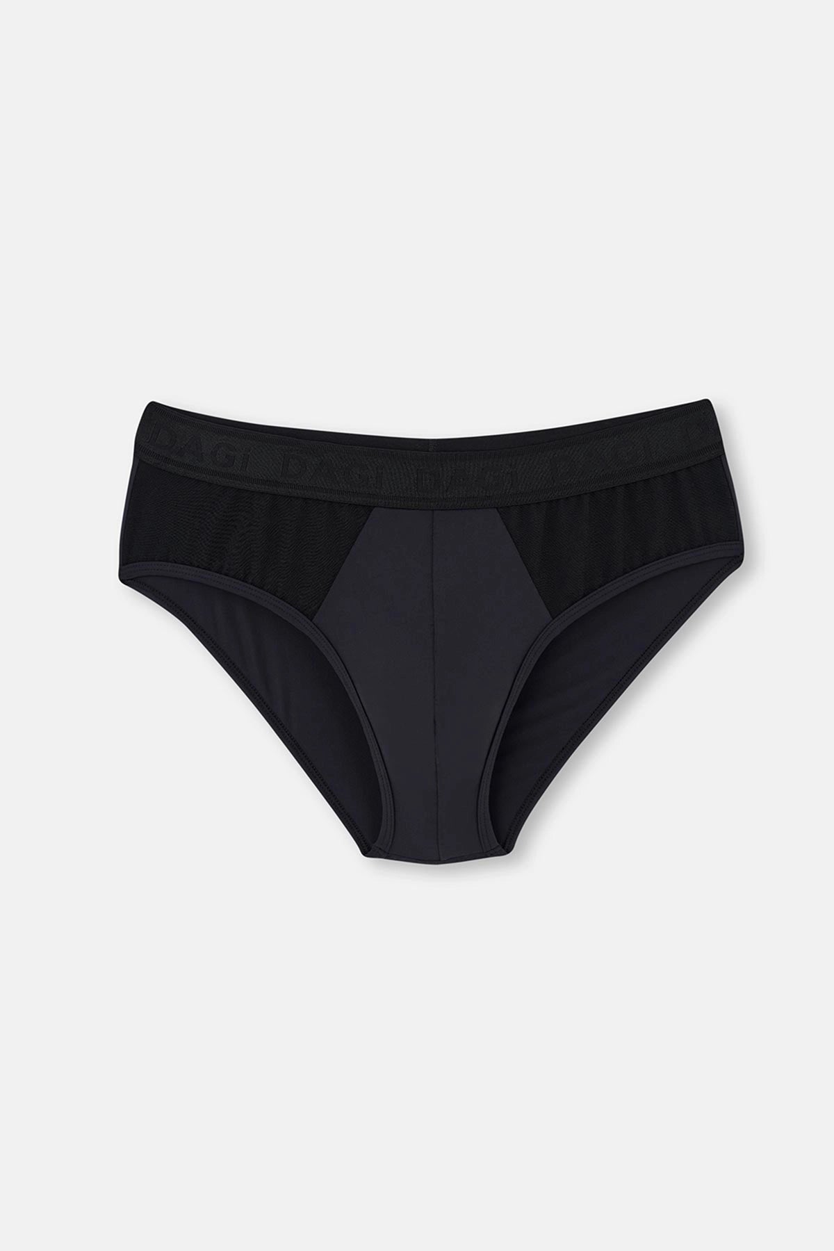 Siyah Yan Detaylı Slip