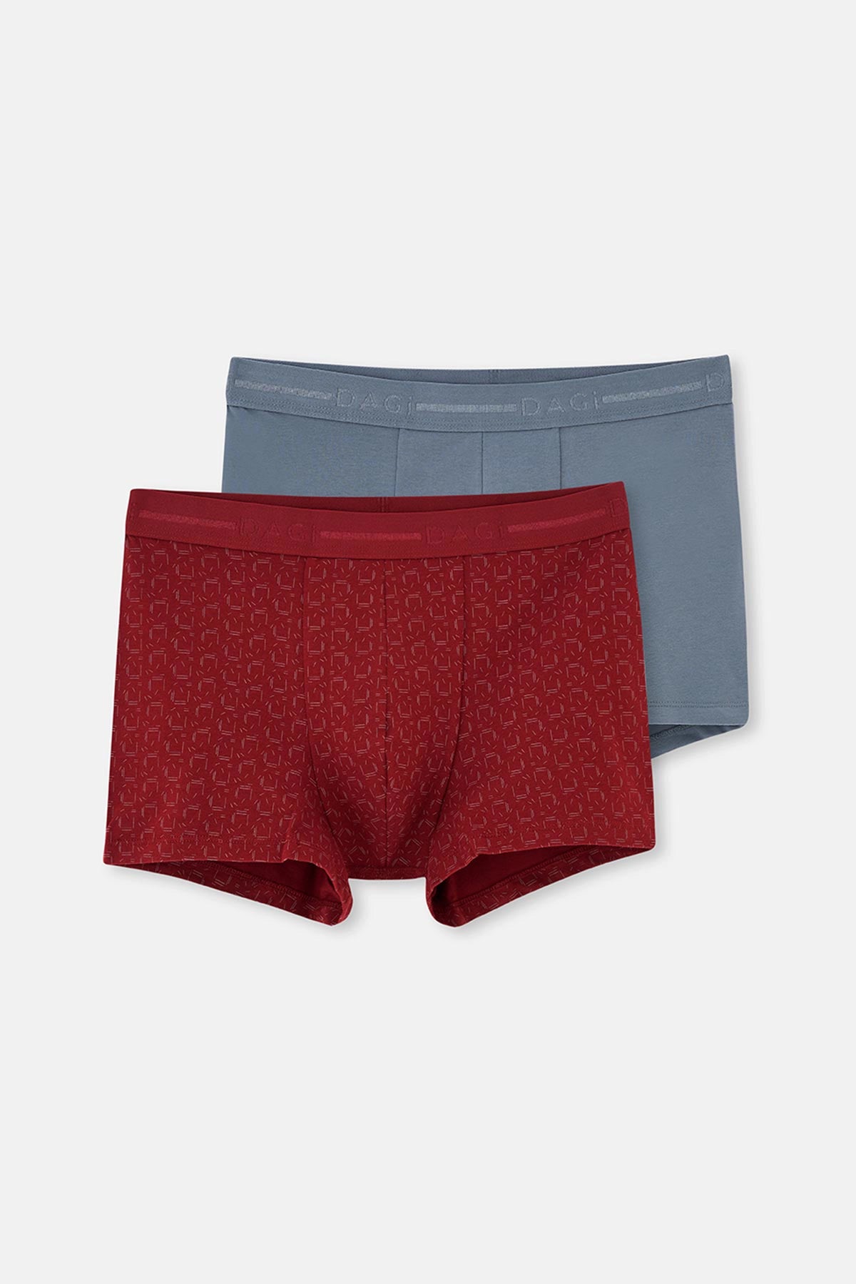 Bordo Pamuk Desenli 2'li Boxer