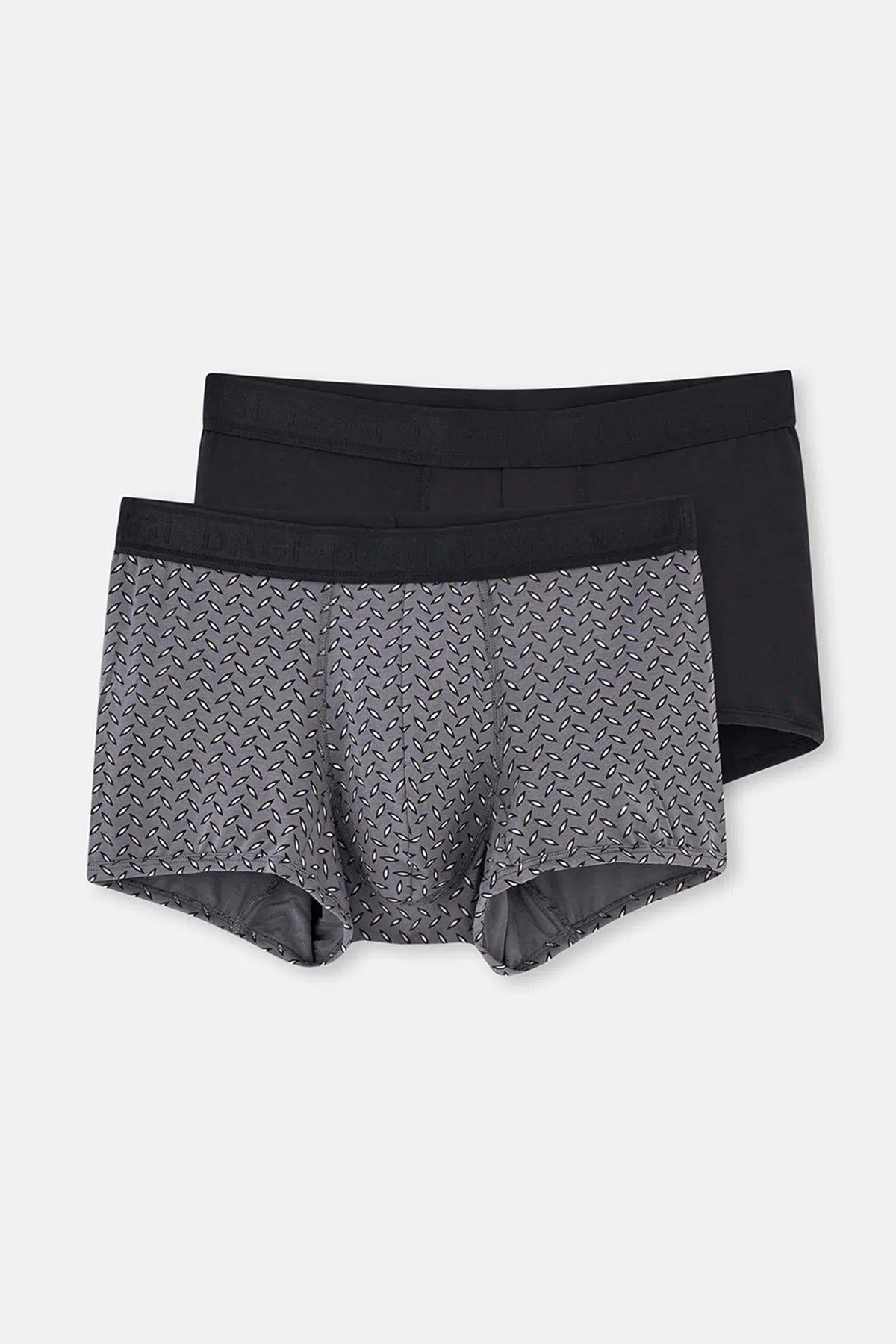Siyah Micro Modal Desenli 2'li Boxer
