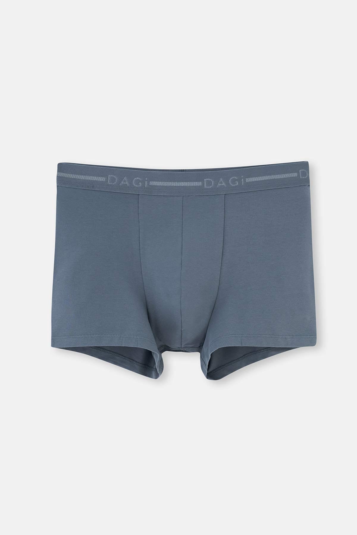 Koyu Gri Pamuklu Düz Boxer