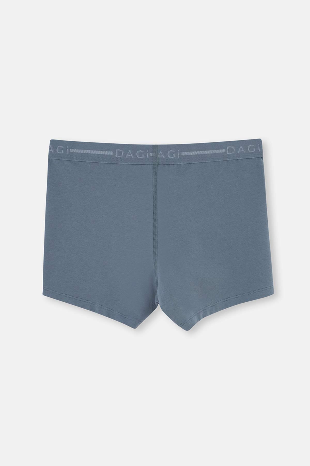 Koyu Gri Pamuklu Düz Boxer
