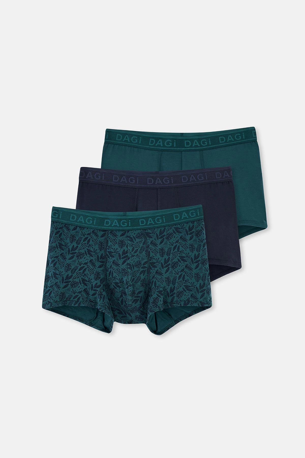 Koyu Mavi Micro Modal Desenli 3'lü Boxer