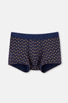 Lacivert Micro Modal Desenli 3'lü Boxer