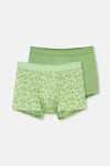 Yeşil Pamuk Desenli 2'li Boxer