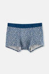 Lacivert Micro Modal Desenli 3'lü Boxer