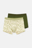 Yeşil Pamuk Desenli 2'li Boxer